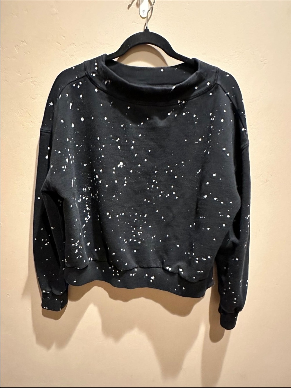 Pilcro Anthropologie Black Paint Splatter Sweatshirt Large